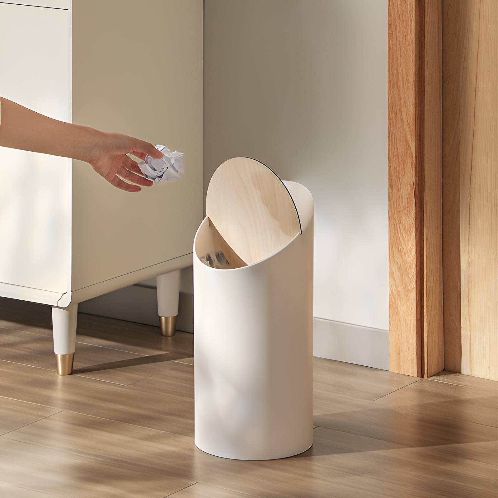 ゴミ箱 おしゃれ 8L ゴミ箱 ふた付き ダストボックス ふた付きゴミ箱 北欧 スリム ゴミ箱 袋が見えない ゴミ箱白 角型 キッチン リビング 洗面所 ゴミ箱 小さい