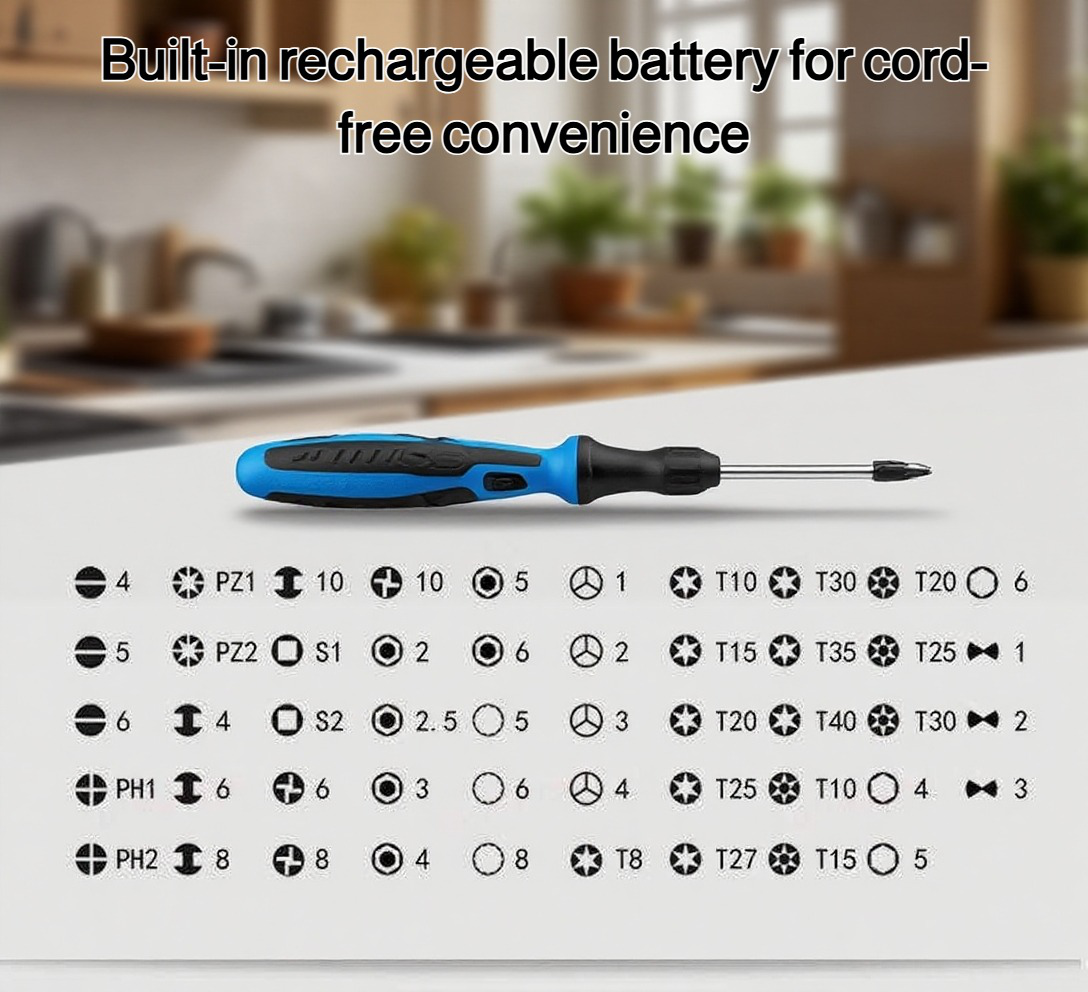 Rechargeable electric screwdriver for home repairs