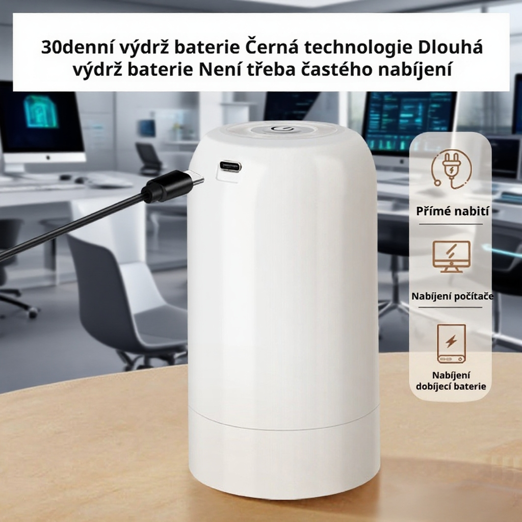 Velkokapacitní vodní dávkovač s odnímatelným tlakem, kompatibilní s různými lahvemi