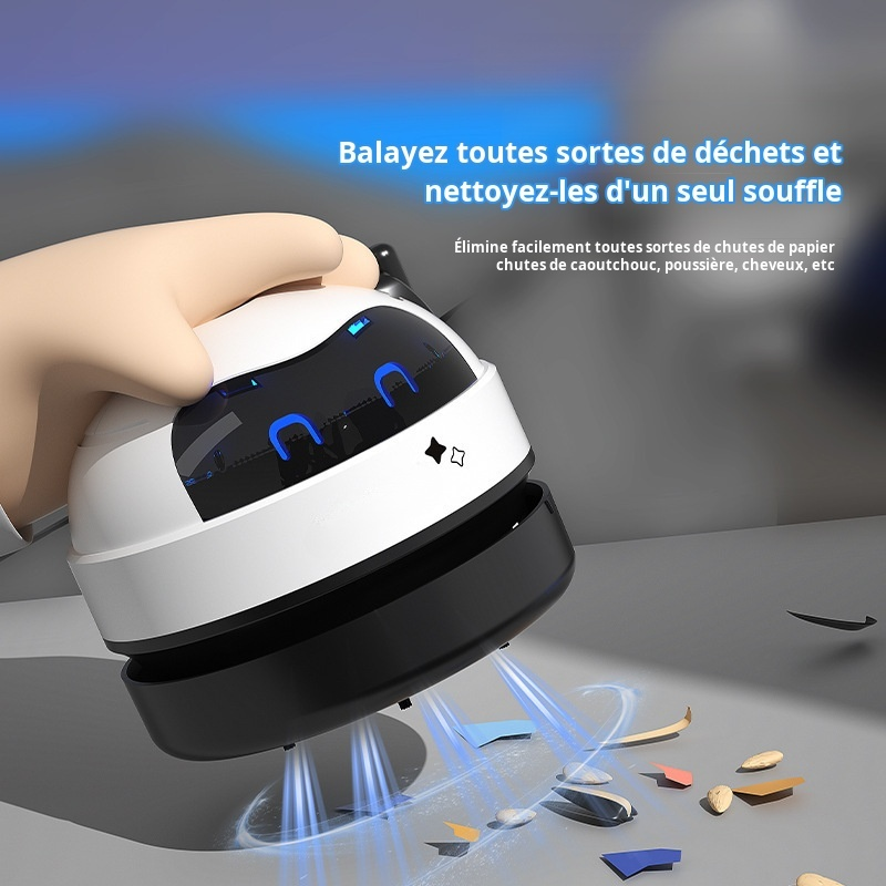 Mini aspirateur de bureau, mini machine de nettoyage rechargeable, nettoyeur de clavier en miettes d