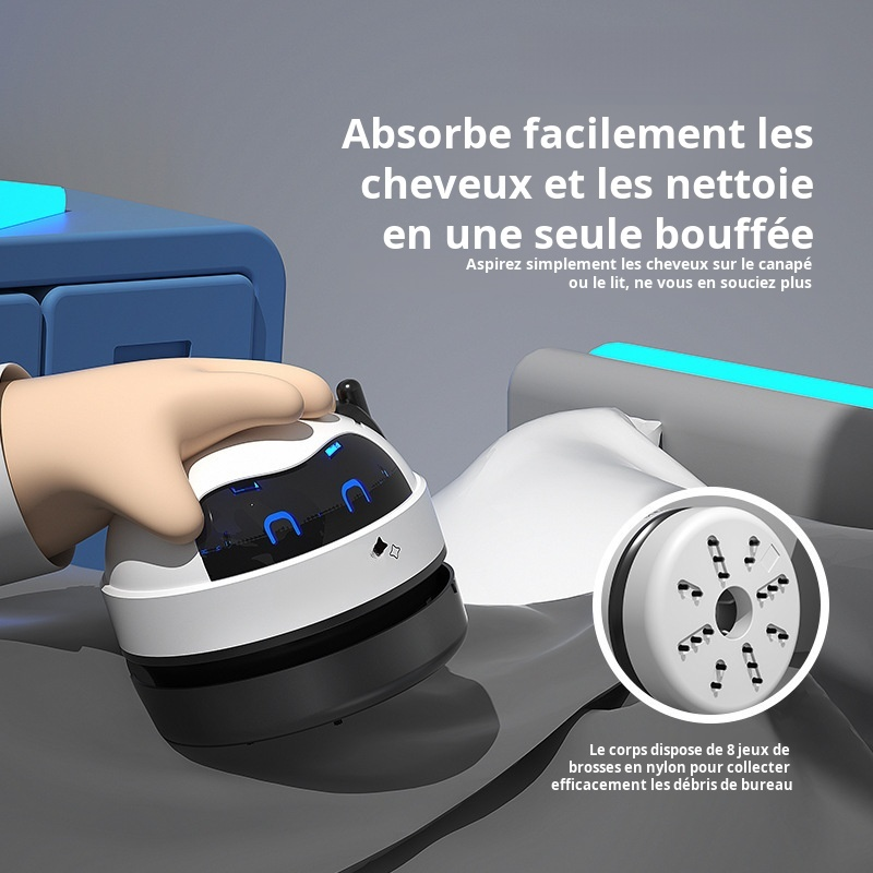 Mini aspirateur de bureau, mini machine de nettoyage rechargeable, nettoyeur de clavier en miettes d