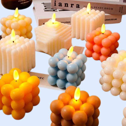 Macaron color magic cube scented candle