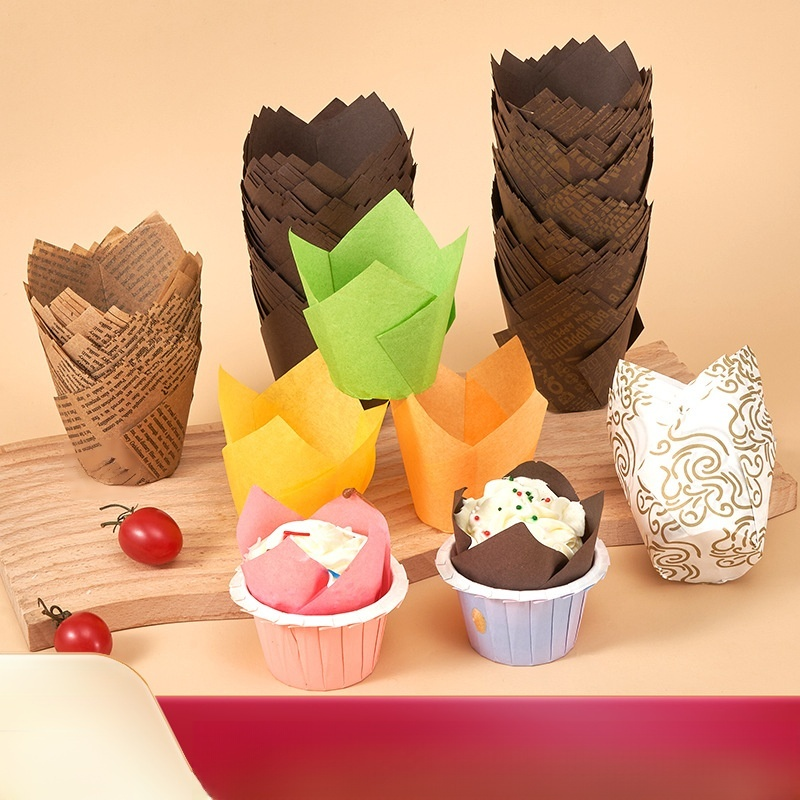 Lebensmittelechter Pappbecher ölbeständiger und hochtemperaturbeständiger TulpenPappbecher Backkuche