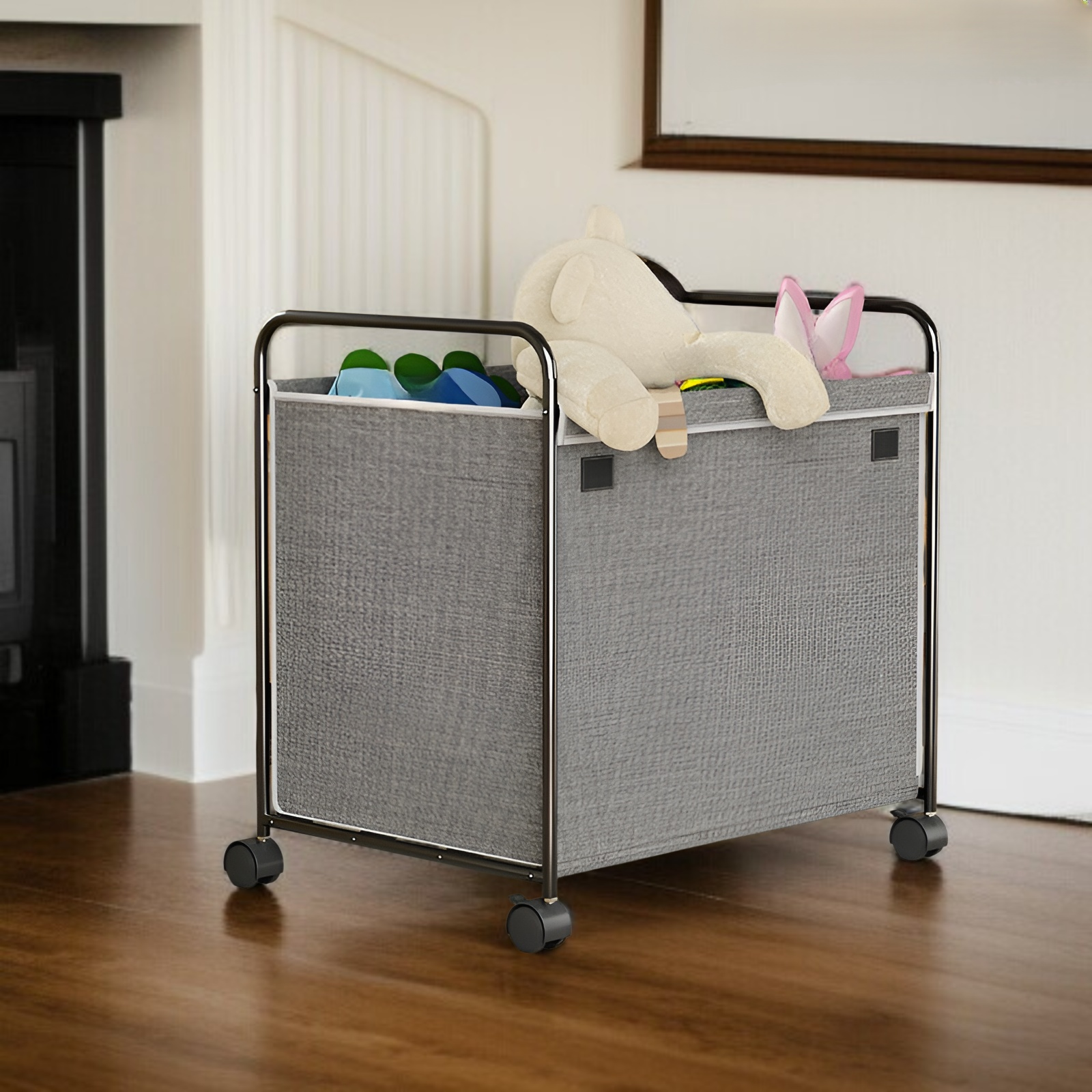 多機能可動式汚れた衣類バスケットリビングルームベッドルーム大型収納ボックスオックスフォード布子供用おもちゃ収納ボックス