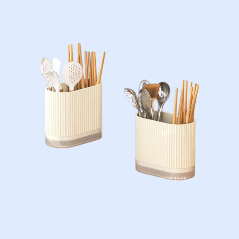 حافظة عيدان وأدوات المطبخ مع تصريف المياه