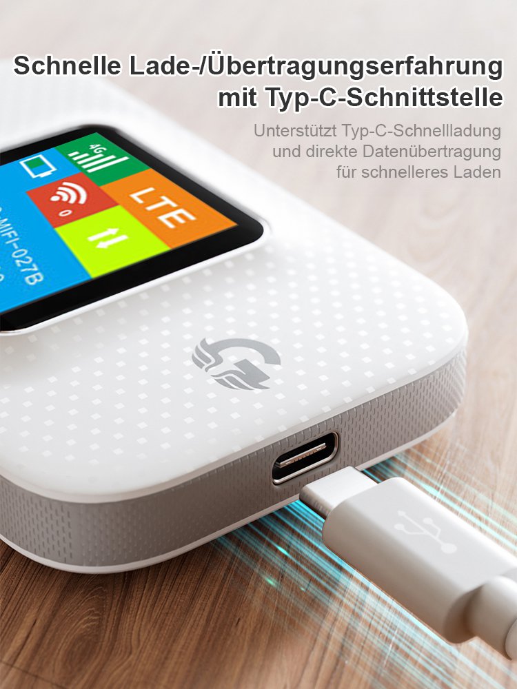 TypC Schnittstelle Farbbildschirm drahtloser wifi tragbarer Router für unterwegs