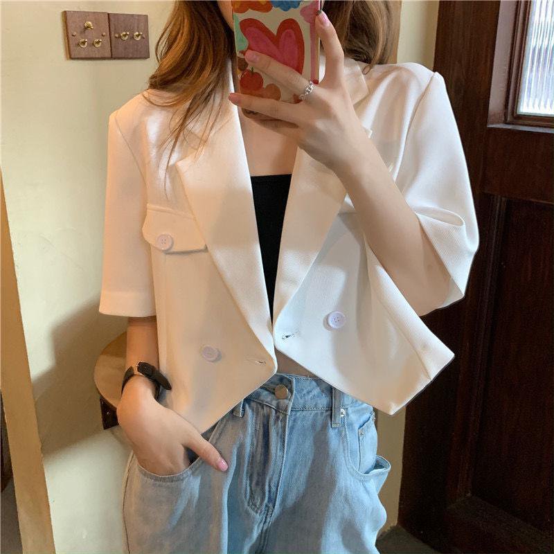 半袖ショート丈ジャケットコート正面スタイル