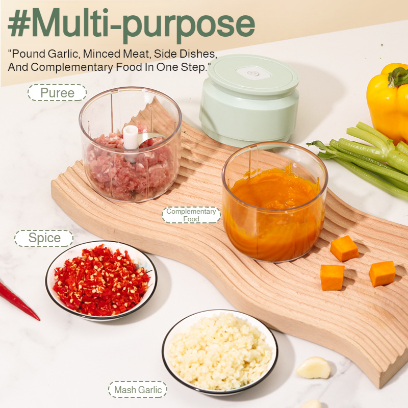 Small Electric Garlic Pounder Cooker Kitchen Coarse Fine Mini Time Effort Saving