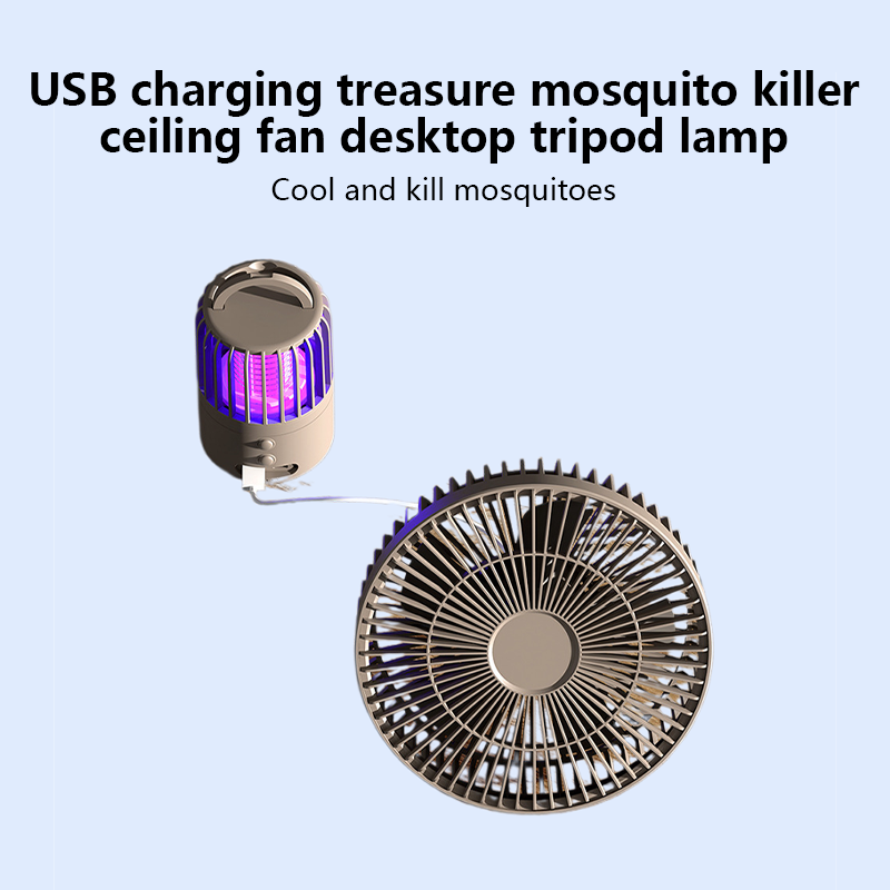 New outdoor usb charging treasure mosquito killer ceiling fan desktop tripod lamp