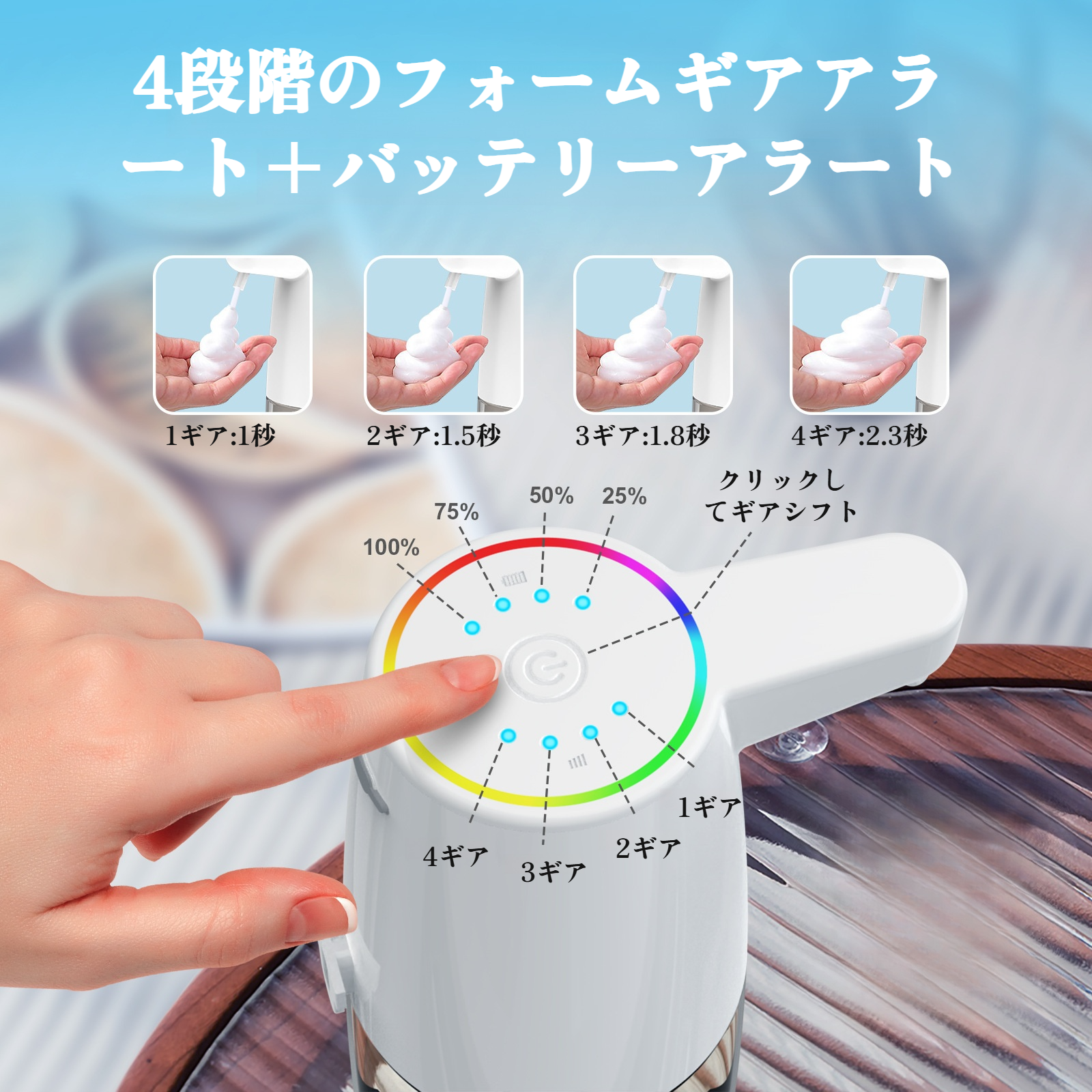 ソープディスペンサー ハンドソープ 自動 泡 450ml 壁掛け ソープディスペンサー 自動 泡 オートディスペンサー ディスペンサー 充電式 キッチン 洗面所などに適用