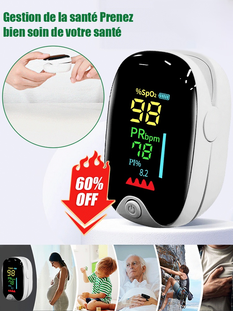 Oxymètre de moniteur de fréquence cardiaque à pince à doigt
