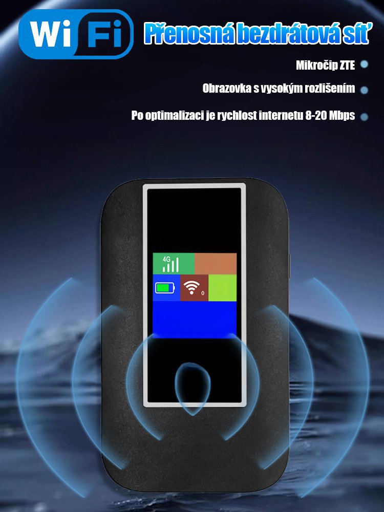 Barevná obrazovka přenosné mobilní auto WIFI