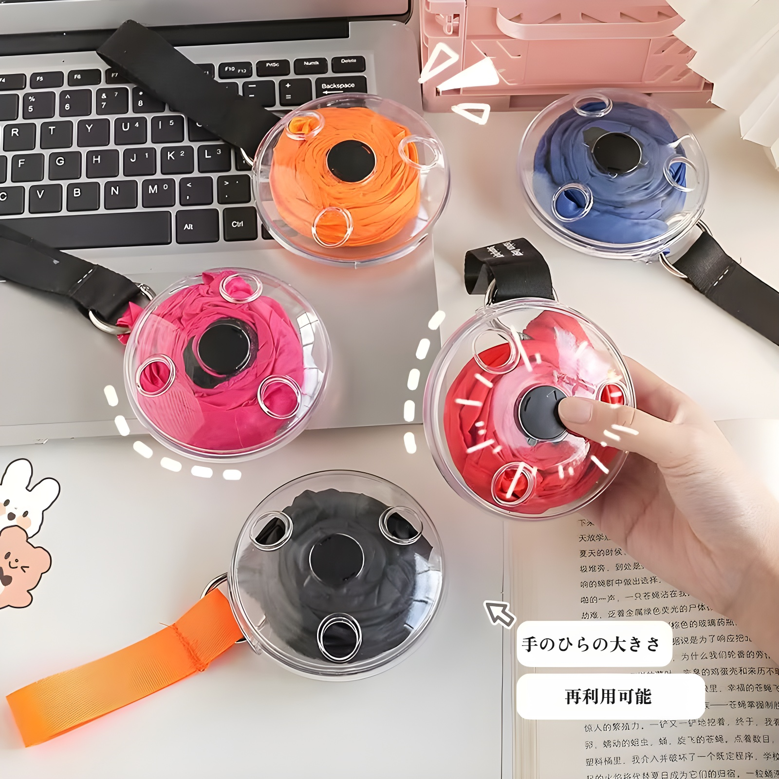 ポータブル多機能ショッピングバッグ小さなディスク折りたたみバッグクリエイティブスーパーマーケット伸縮収納バッグショッピングバッグ便利な収納バッグ回転ディスク