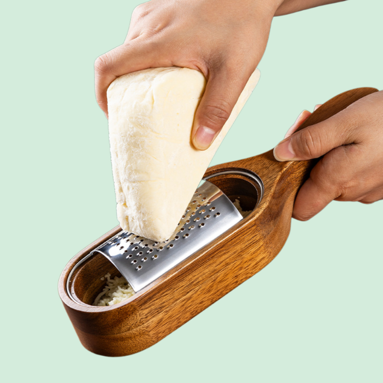 アカシア木製チーズグレーター収納式チーズおろし器