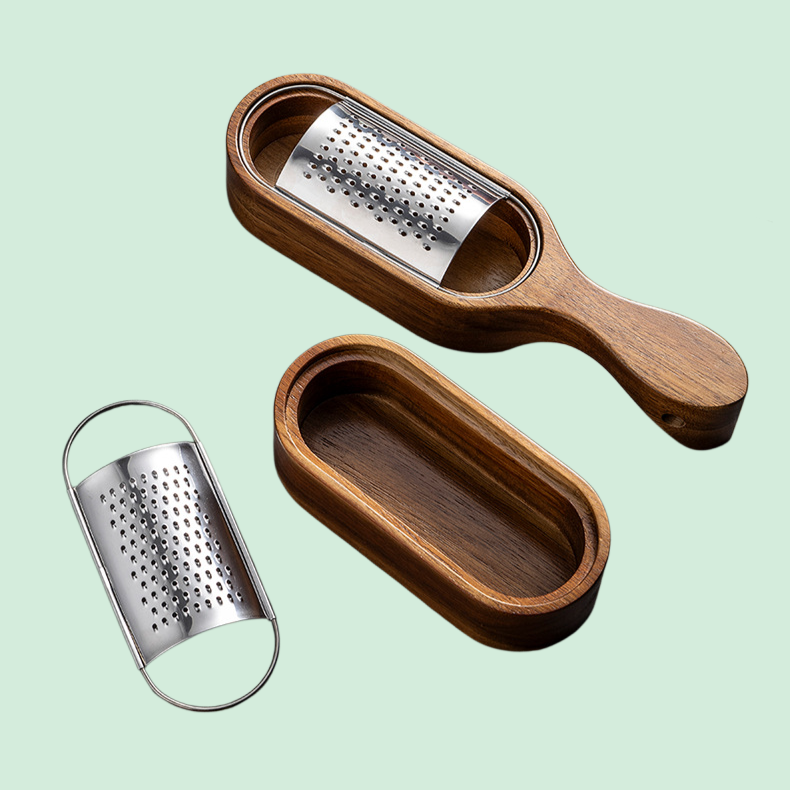 アカシア木製チーズグレーター収納式チーズおろし器