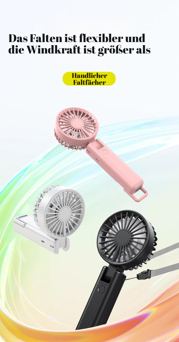 YL09 Doppelblatt-Handventilator – tragbarer Mini-Ventilator zum Umhängen