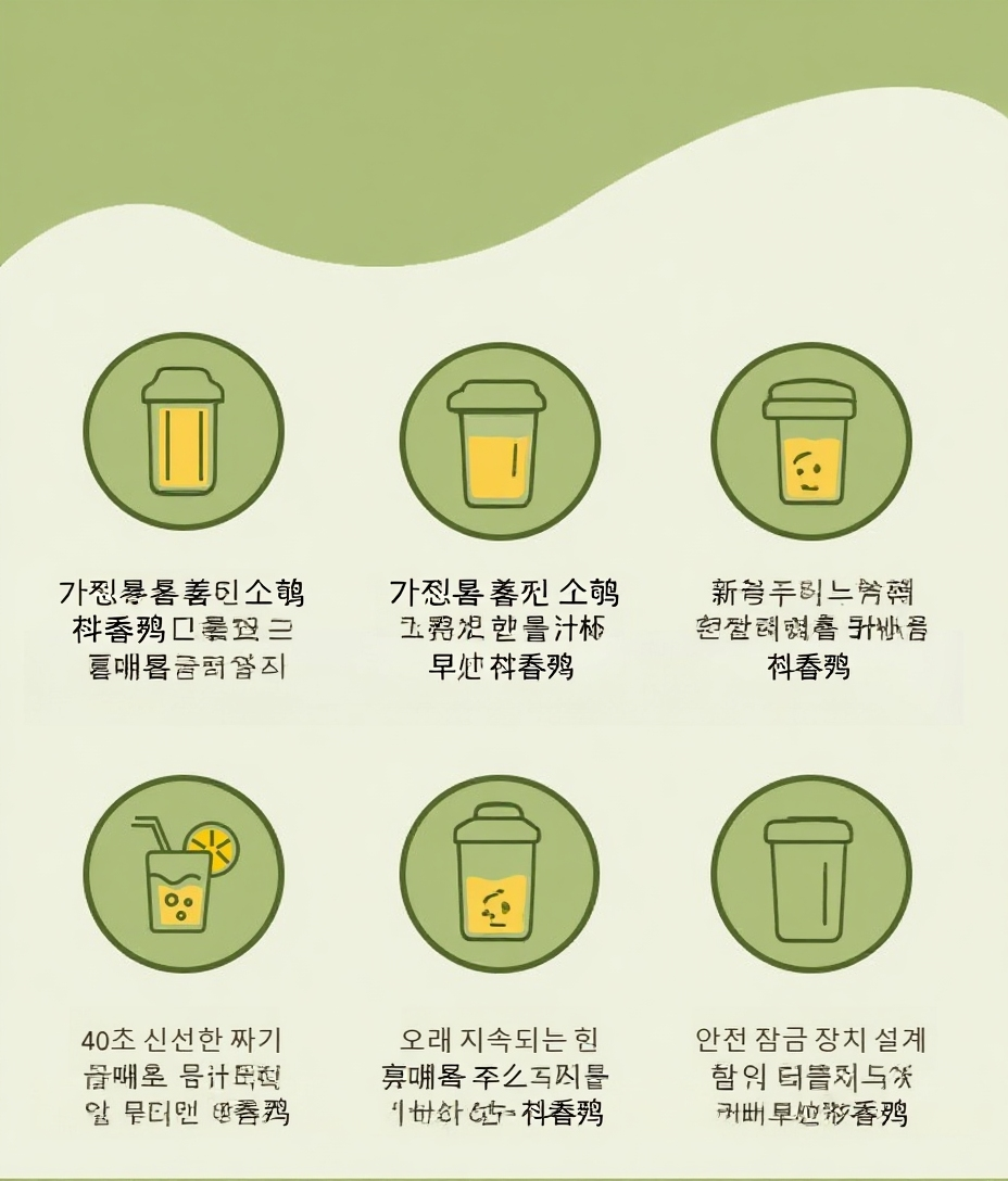 휴대용 무선 착즙컵 사용 모습