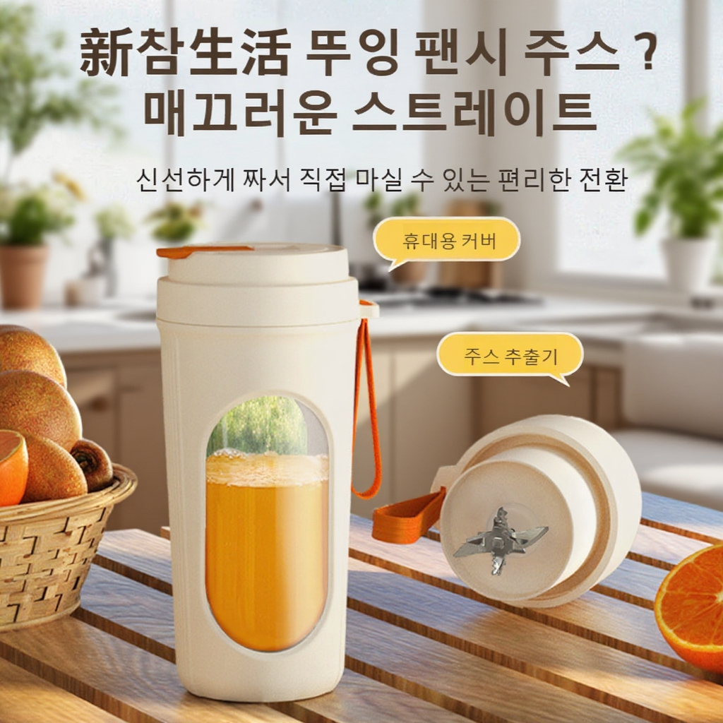 가정용 충전 소형 착즙컵 다용도 휴대용 주스컵 한 잔 더블 커버 무선 착즙컵