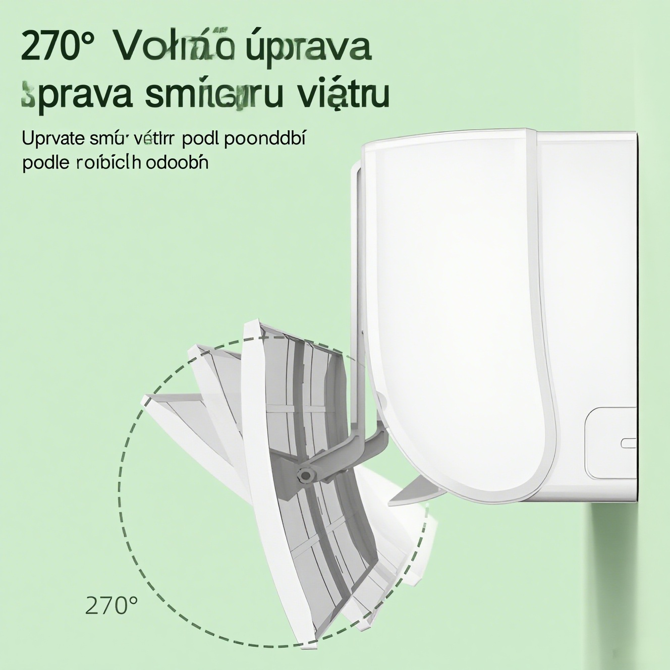 Nastavitelný deflektor vzduchu pro klimatizaci, bez nutnosti instalace