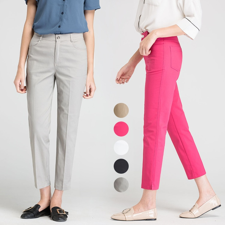 【テーパードパンツ】センタープレス入りでスッキリとした美ライン。