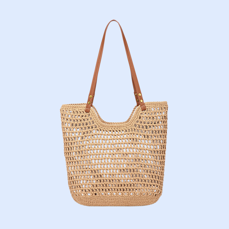 夏季新款編織水桶包女大容量休閒百搭斜背手提包