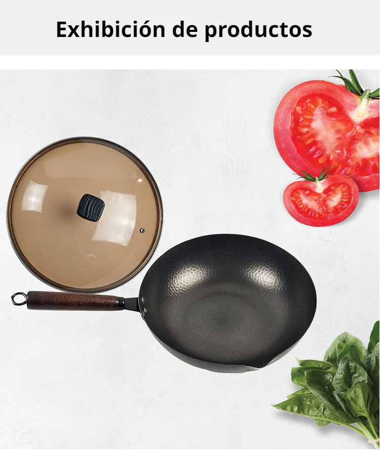 Non-toxic pure iron frying pan detail