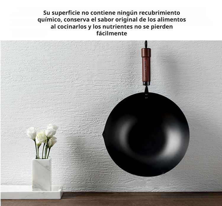 Hand-forged iron pan for healthy cooking