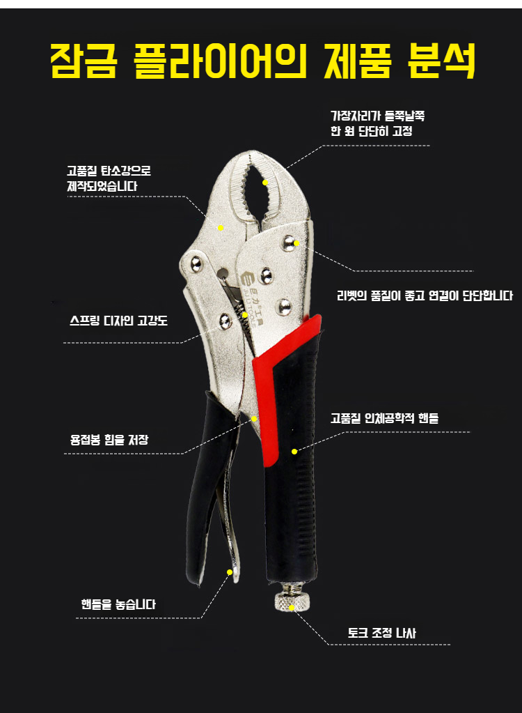 공구 세트에 포함된 둥근머리 플라이어