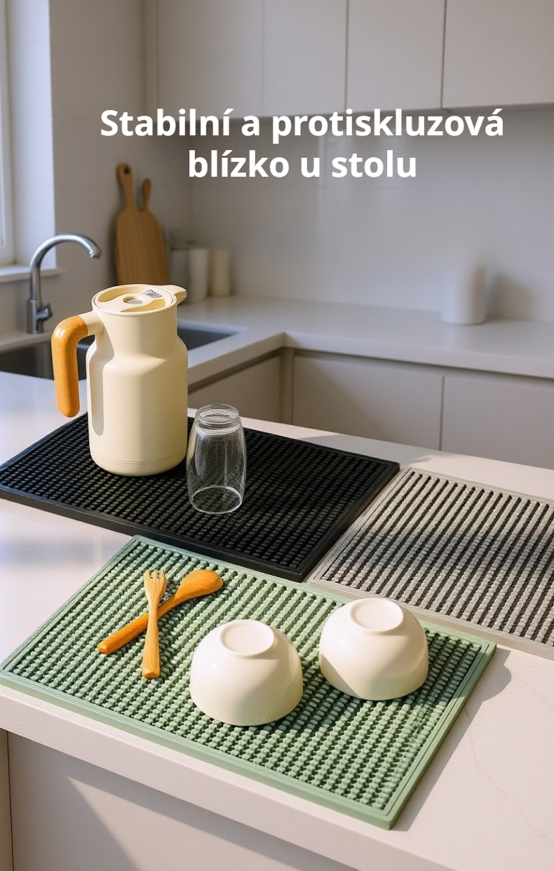 Domácí silikonová podložka pod sklenici s protiskluzovou úpravou