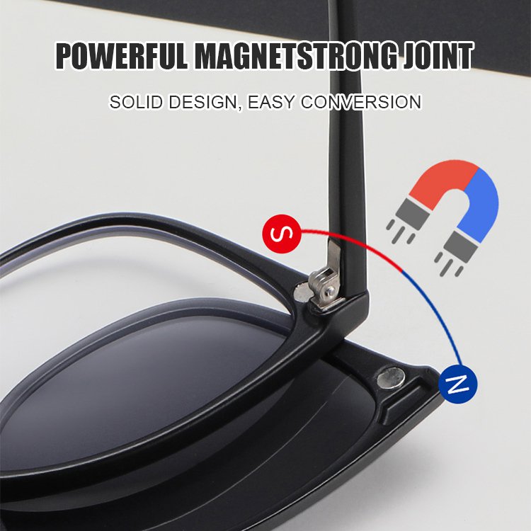 European and American frame fashionable magnetic colorful clip-on sunglasses