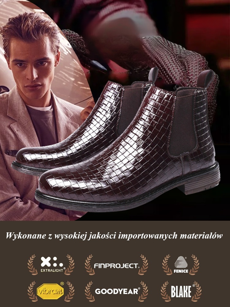 Ręcznie tkane buty Martin na co dzień HS-Vintage Chelsea