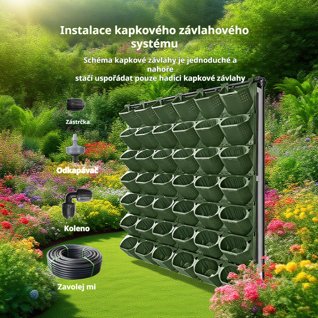 Instalace velkého květináče pro vertikální zahradničení