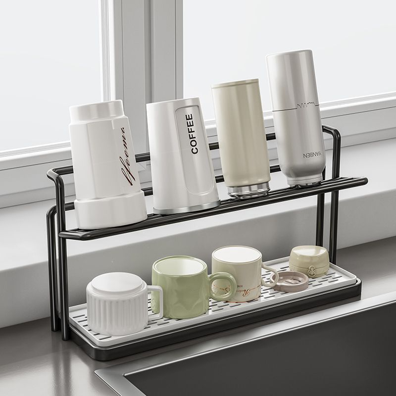 비주얼 열 방지 대나무 커버 이중 수납 컵 홀더 세라믹 세라믹 컵 두꺼운 수납 홀더 물빠짐 컵 홀더