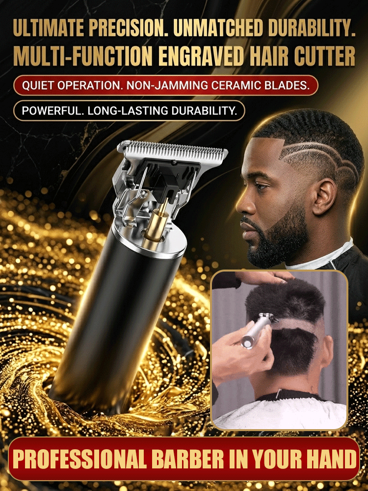 [Silent and non-clamping] Electric hair clipper with engraved pomade head