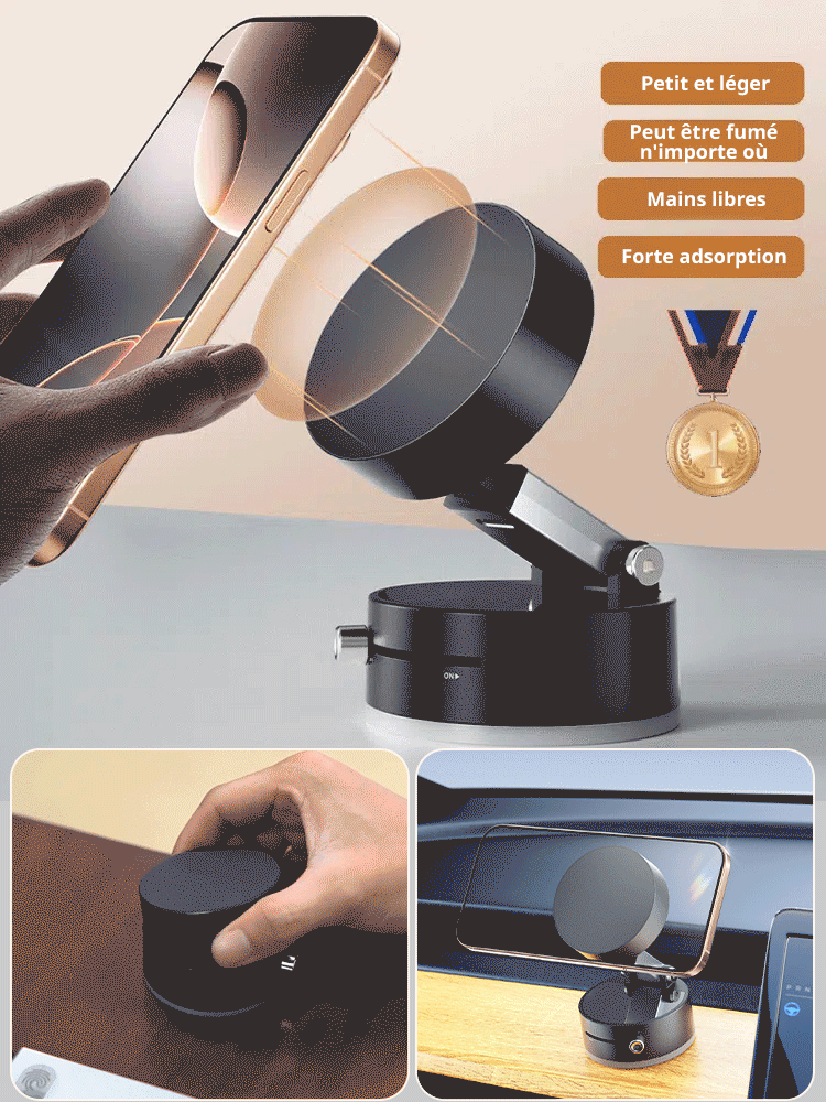 Support de téléphone magnétique pour voiture avec verrouillage coulissant