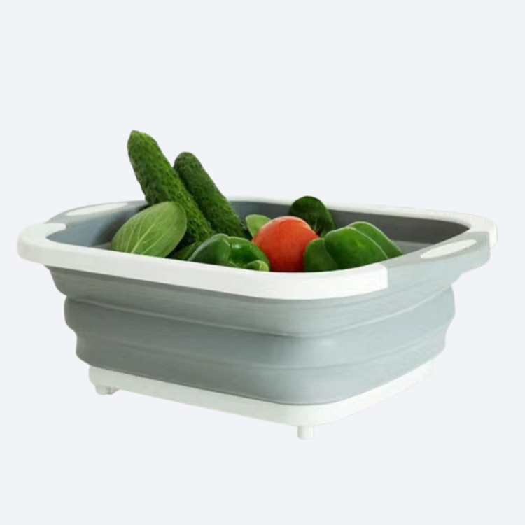 Folding vegetable board for washing vegetables and draining water