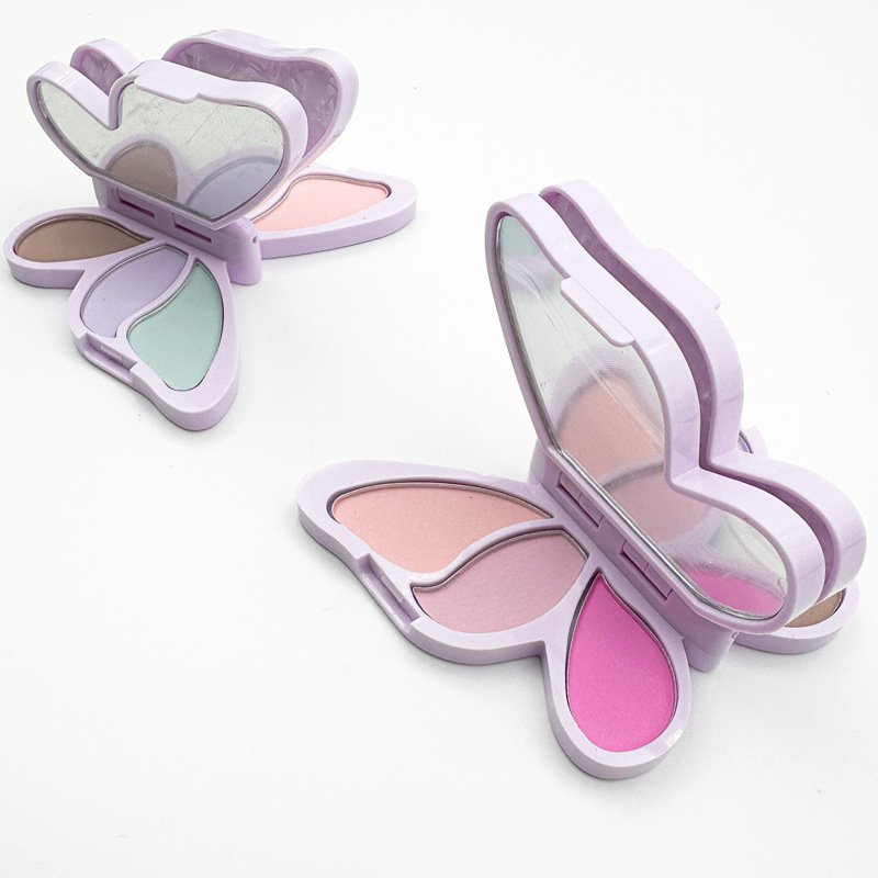 Animal shape eyeshadow palette, matte pearls, glitter, waterproof butterfly six-color eyeshadow