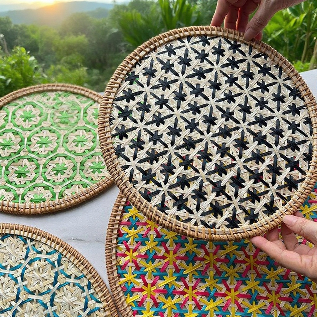 手工復古藤編防燙隔熱墊茶墊