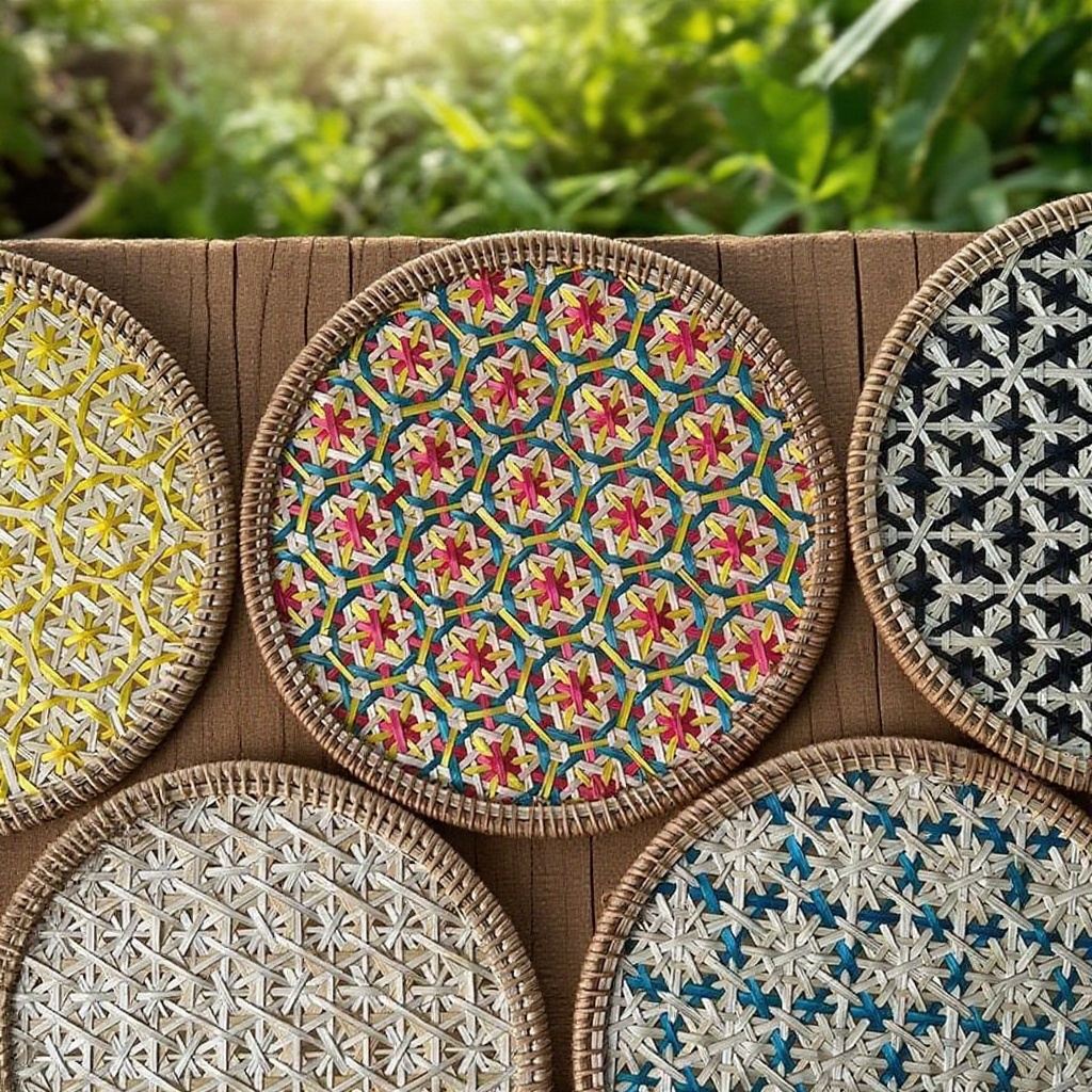 手工復古藤編防燙隔熱墊茶墊