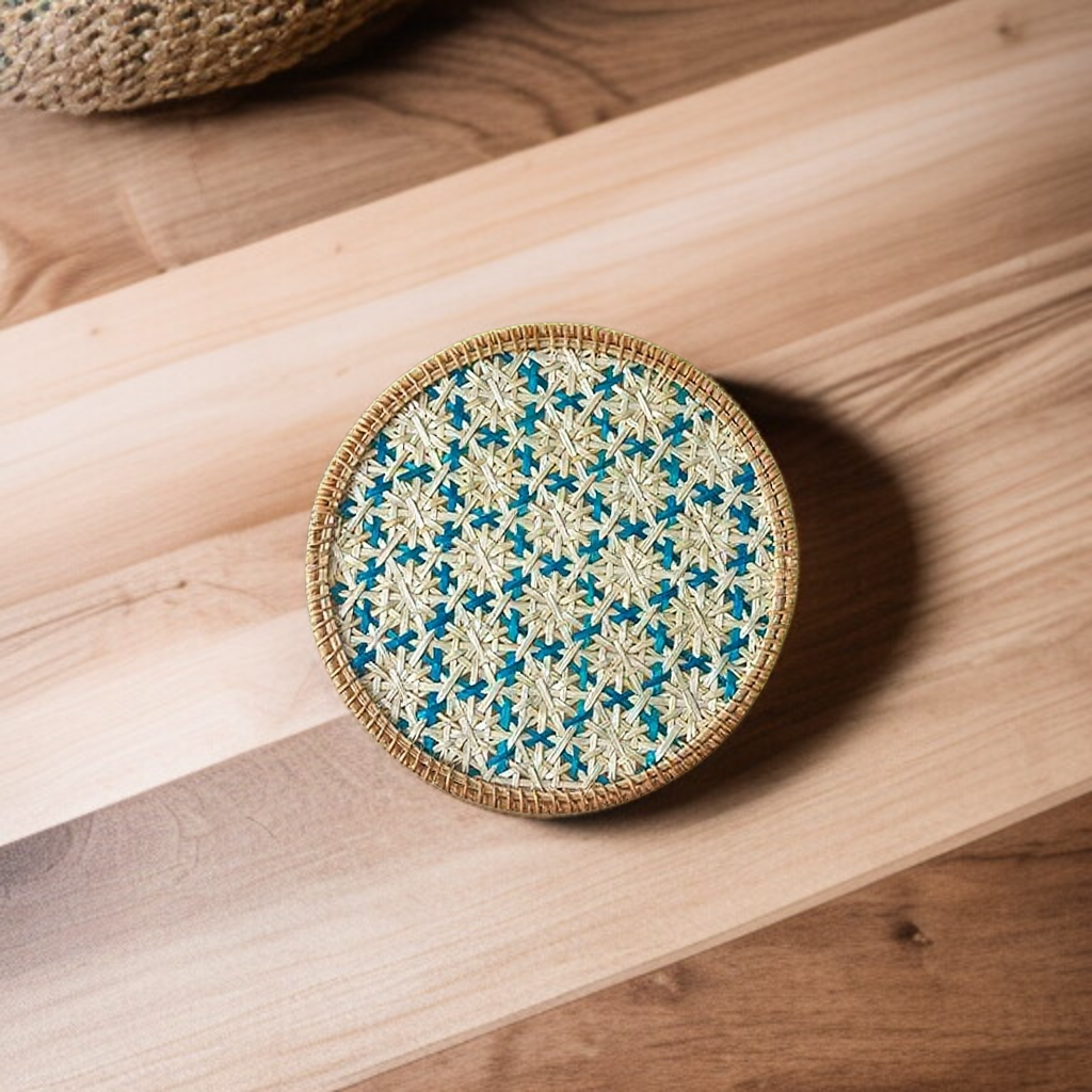 手工復古藤編防燙隔熱墊茶墊