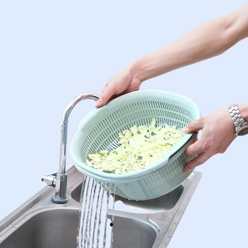 고급형 이중 채반 대형 물빠짐 바구니