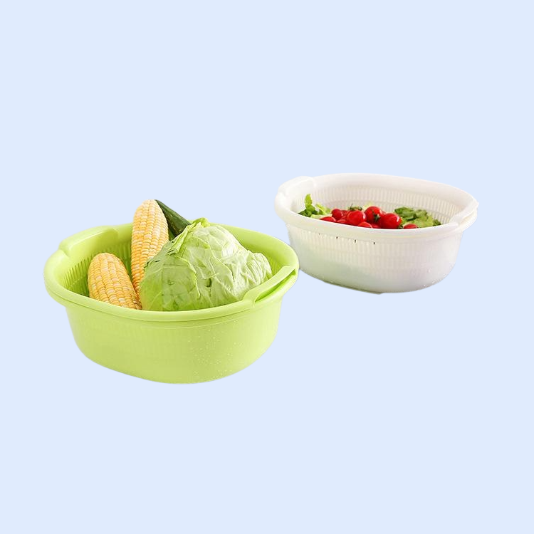 고급형 이중 채반 대형 물빠짐 바구니