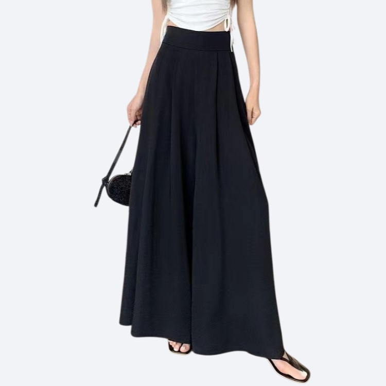 Thin pleated wide leg pants skirt
