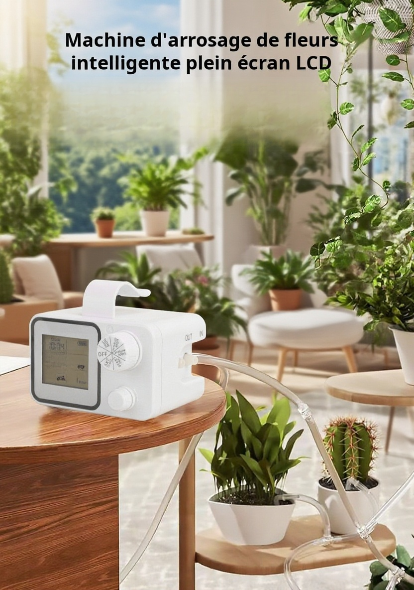 Arroseur automatique intelligent à minuterie installé dans un jardin
