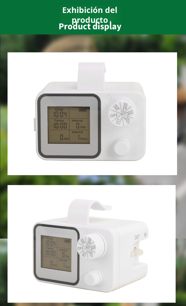 Detalle de la pantalla completa del dispositivo de riego JMY