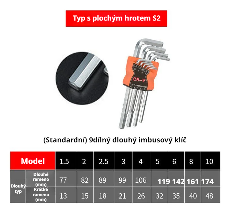Kompaktní balení 9dílné sady nástrčných klíčů