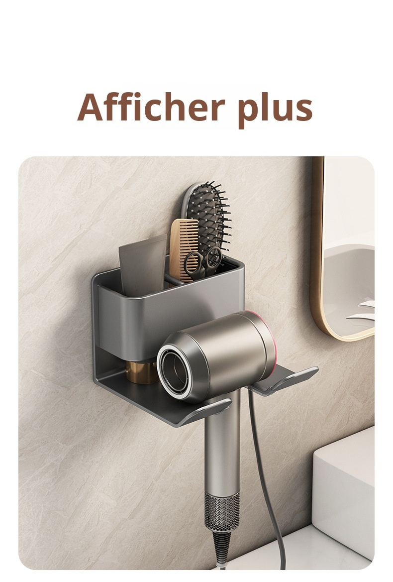 Organisation efficace de la salle de bain avec support sans perçage