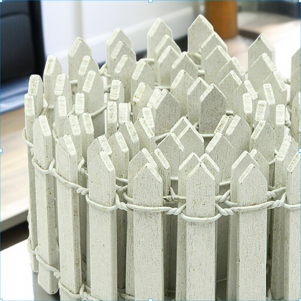 木製フェンス、フェンス、フェンス、白いミニフェンス、小さなフェンス、マイクロランドスケープオーナメント、多肉植物の小さなオーナメント