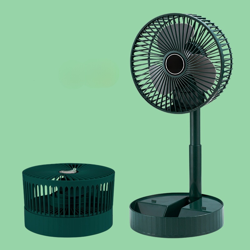 Telescopic folding shaking head portable fan