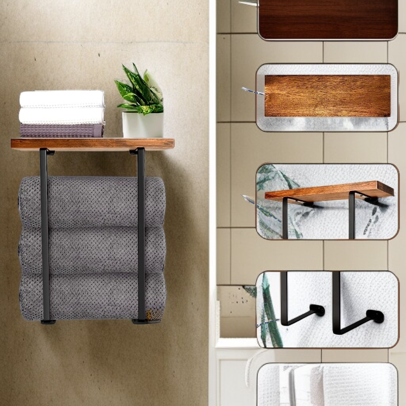 블랙 더블 스틱 욕실 수건걸이 욕실 블랙 더블 스틱 욕실 수건걸이